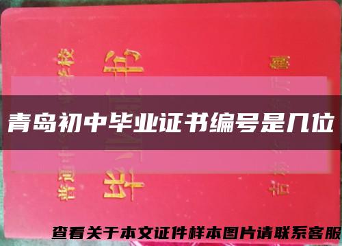 青岛初中毕业证书编号是几位缩略图