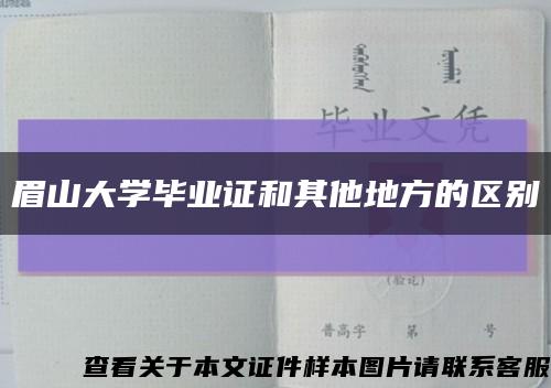 眉山大学毕业证和其他地方的区别缩略图