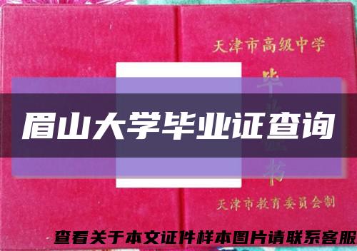 眉山大学毕业证查询缩略图