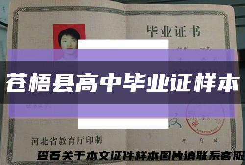 苍梧县高中毕业证样本缩略图