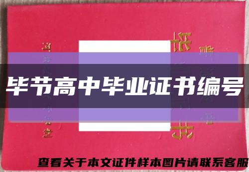 毕节高中毕业证书编号缩略图