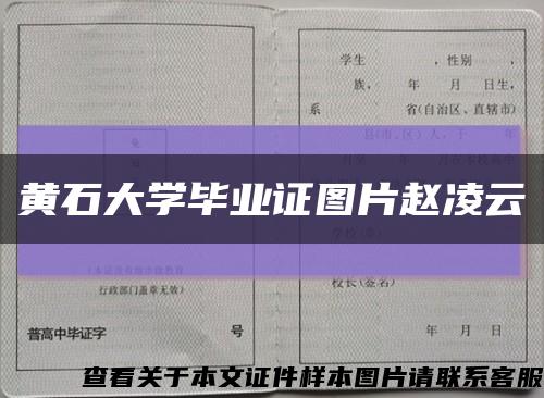 黄石大学毕业证图片赵凌云缩略图