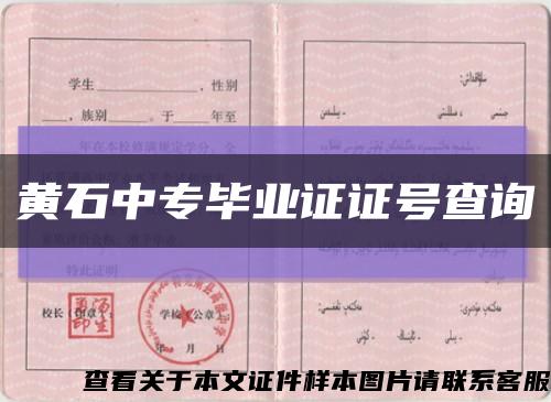 黄石中专毕业证证号查询缩略图