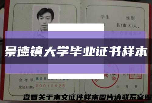 景德镇大学毕业证书样本缩略图