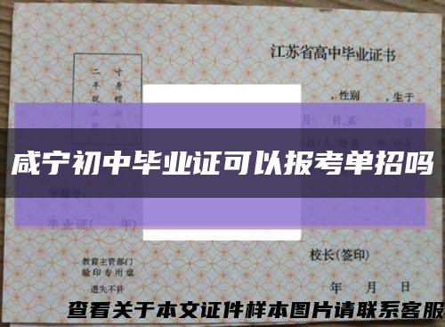 咸宁初中毕业证可以报考单招吗缩略图