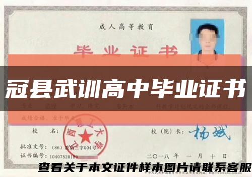 冠县武训高中毕业证书缩略图