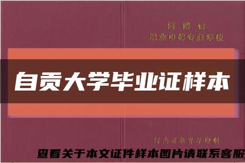 自贡大学毕业证样本缩略图