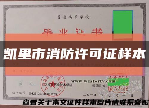 凯里市消防许可证样本缩略图