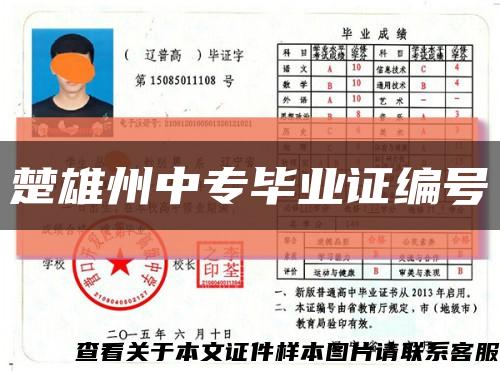 楚雄州中专毕业证编号缩略图