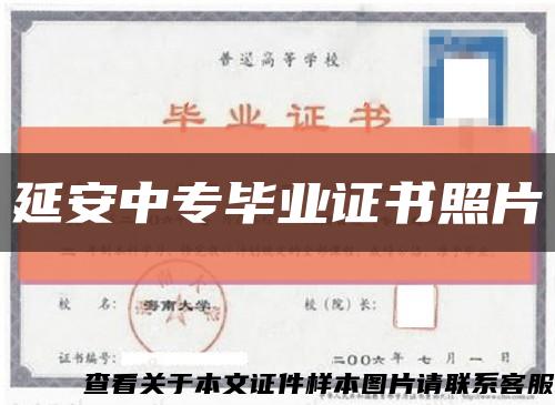 延安中专毕业证书照片缩略图