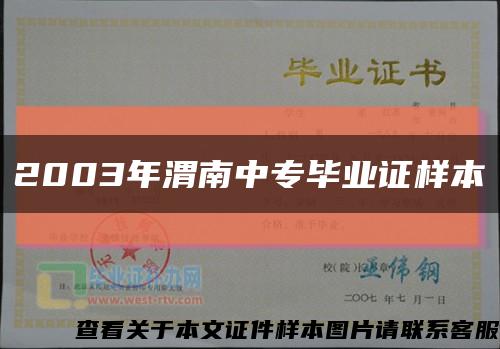 2003年渭南中专毕业证样本缩略图