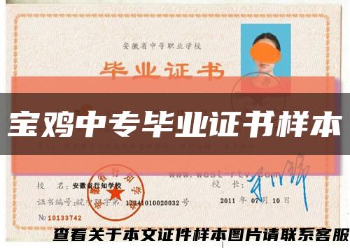 宝鸡中专毕业证书样本缩略图