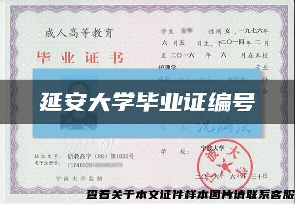 延安大学毕业证编号缩略图