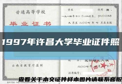 1997年许昌大学毕业证件照缩略图