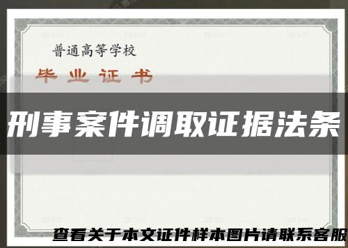 刑事案件调取证据法条缩略图