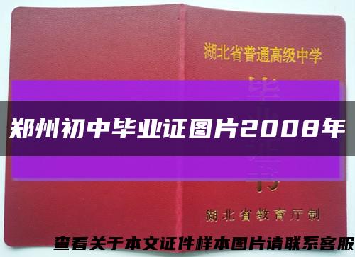 郑州初中毕业证图片2008年缩略图