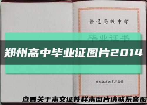 郑州高中毕业证图片2014缩略图