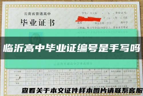 临沂高中毕业证编号是手写吗缩略图