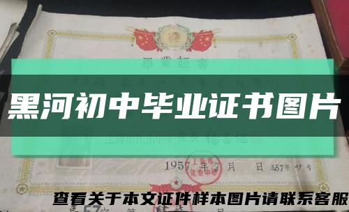 黑河初中毕业证书图片缩略图