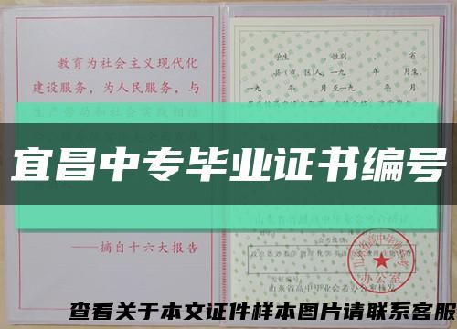 宜昌中专毕业证书编号缩略图