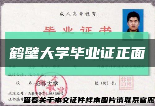 鹤壁大学毕业证正面缩略图