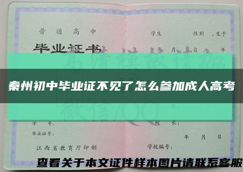 秦州初中毕业证不见了怎么参加成人高考缩略图
