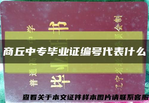 商丘中专毕业证编号代表什么缩略图