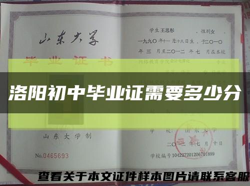 洛阳初中毕业证需要多少分缩略图