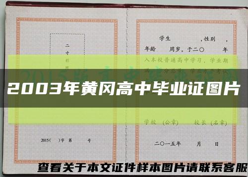 2003年黄冈高中毕业证图片缩略图