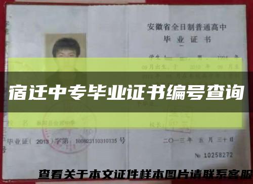 宿迁中专毕业证书编号查询缩略图
