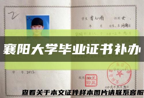 襄阳大学毕业证书补办缩略图