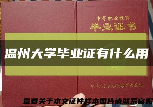 温州大学毕业证有什么用缩略图