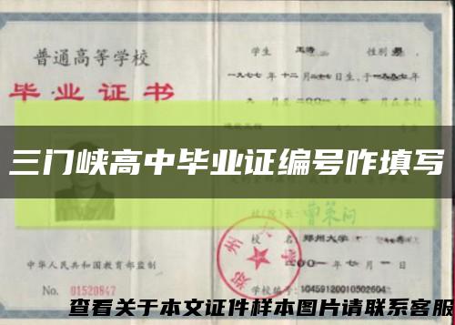三门峡高中毕业证编号咋填写缩略图