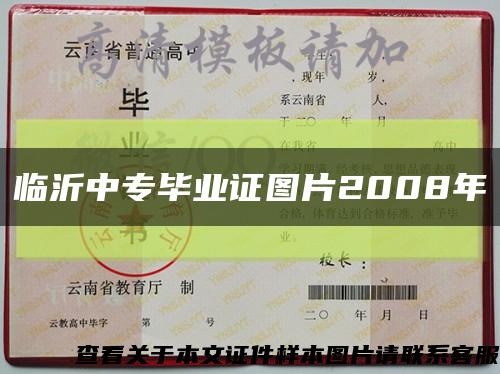 临沂中专毕业证图片2008年缩略图