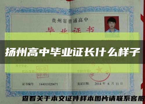 扬州高中毕业证长什么样子缩略图