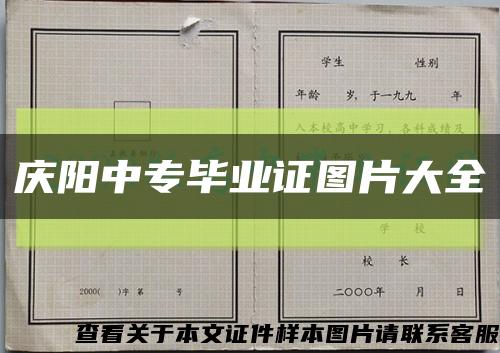 庆阳中专毕业证图片大全缩略图