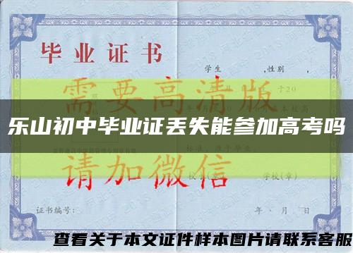 乐山初中毕业证丢失能参加高考吗缩略图