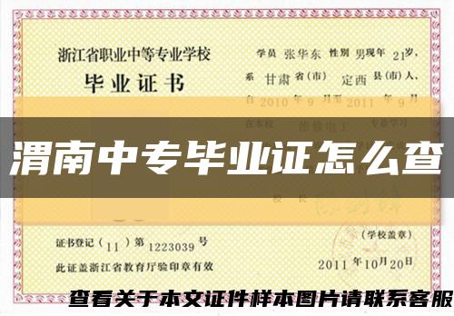 渭南中专毕业证怎么查缩略图