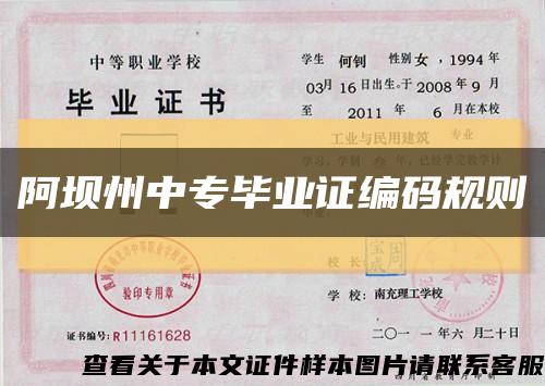 阿坝州中专毕业证编码规则缩略图