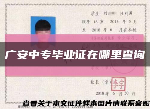 广安中专毕业证在哪里查询缩略图