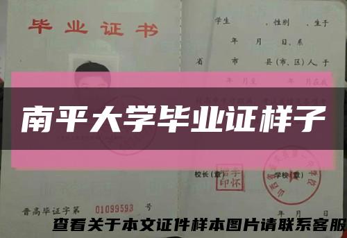 南平大学毕业证样子缩略图