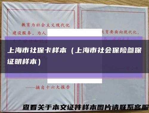 上海市社保卡样本（上海市社会保险参保证明样本）缩略图
