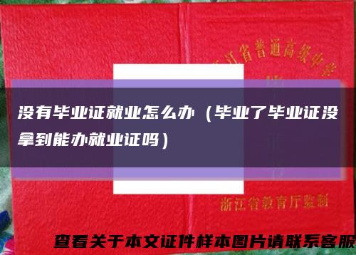 没有毕业证就业怎么办（毕业了毕业证没拿到能办就业证吗）缩略图