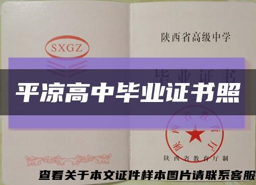 平凉高中毕业证书照缩略图