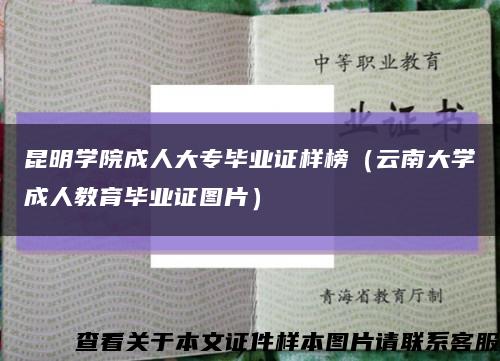 昆明学院成人大专毕业证样榜（云南大学成人教育毕业证图片）缩略图
