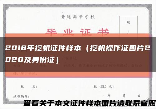2018年挖机证件样本（挖机操作证图片2020及身份证）缩略图