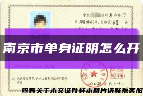 南京市单身证明怎么开缩略图