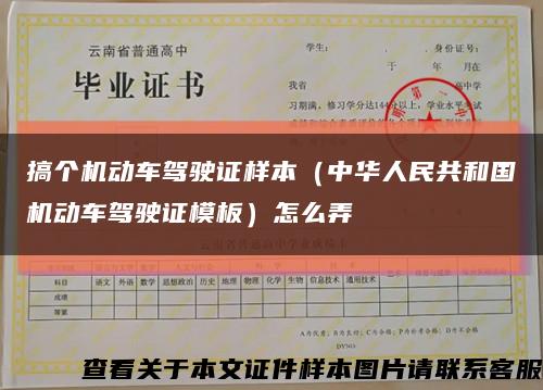 搞个机动车驾驶证样本（中华人民共和国机动车驾驶证模板）怎么弄缩略图