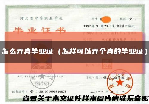 怎么弄真毕业证（怎样可以弄个真的毕业证）缩略图