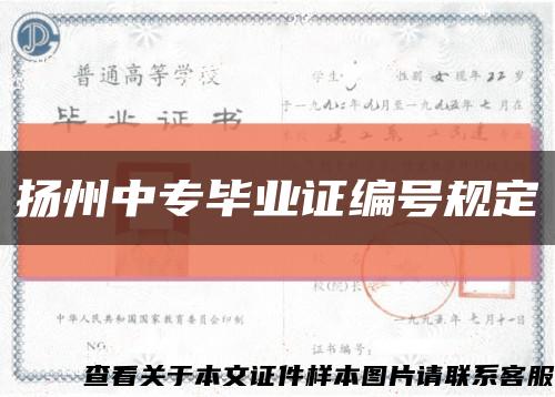 扬州中专毕业证编号规定缩略图